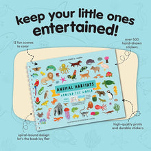 Load image into Gallery viewer, Cupkin Animal Sticker Book Activity for Kids, Toddler Airplane Travel Essentials, 500+ Habitat Stickers for Kids + 12 Scenes + 12 Coloring Book Pages, Animal Lover Gift, Childrens Crafts for Ages 2-8