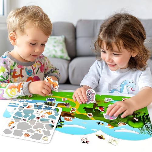 iPlay, iLearn 3PCS Kids Sticker Books, Reusable PuffyStickers Activity Busy Book Set, Toddler Travel Toys, Ocean Animal Bugs Stickers, Birthday Party Gift for 3 4 5 6 7 8 Year Old Boy Girl Preschooler|B0D2KX2YXZ