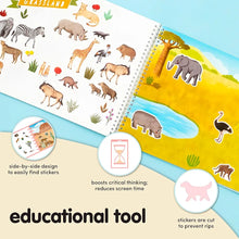 Load image into Gallery viewer, Cupkin Animal Sticker Book Activity for Kids, Toddler Airplane Travel Essentials, 500+ Habitat Stickers for Kids + 12 Scenes + 12 Coloring Book Pages, Animal Lover Gift, Childrens Crafts for Ages 2-8
