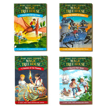 Load image into Gallery viewer, Magic Tree House Boxed Set, Books 1-4: Dinosaurs Before Dark, The Knight at Dawn, Mummies in the Morning, and Pirates Past Noon
